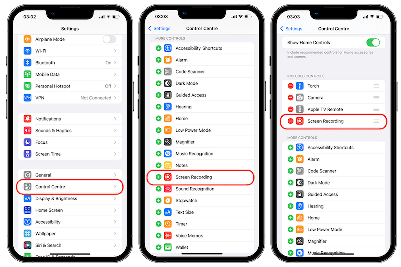 Set up Screen Recording on iPhone