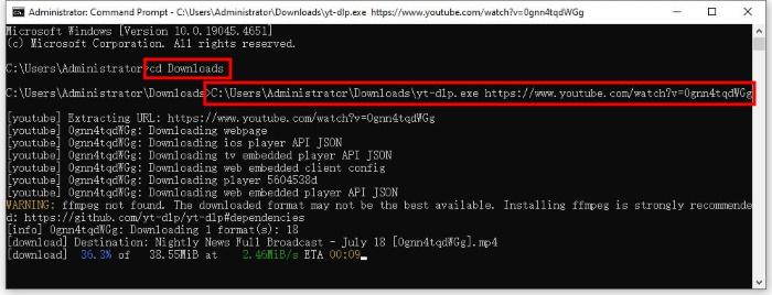 Specify Output Folder in YT DLP