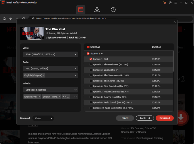 Tunelf Netflix Video Downloader