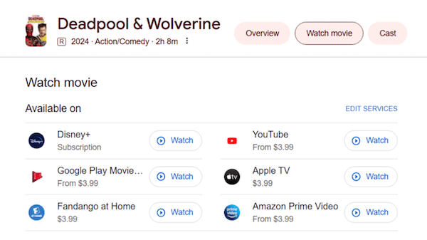 Streaming Platforms for Deadpool and Wolverine