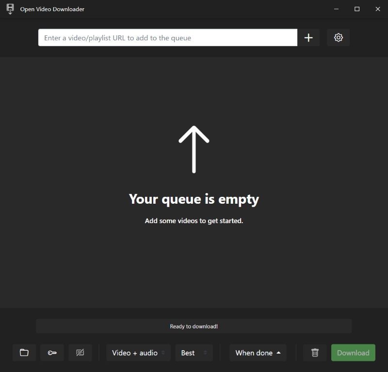 YouTube DL GUI Home Interface