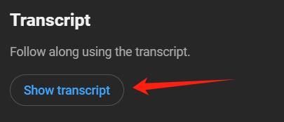 Click the Show Transcript Button