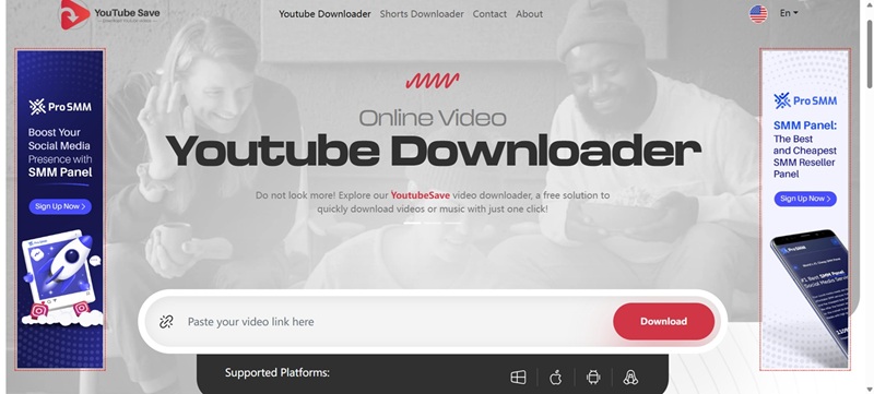 YouTubeSave Interface